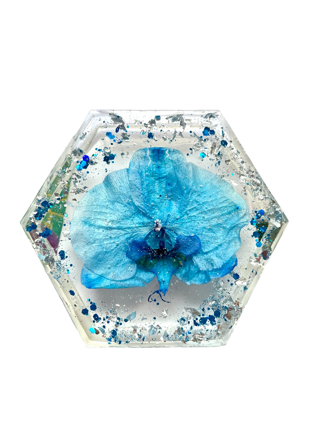 Plateau décoratif Orchidée Bleue - Aux fleurs de Chloé Plateau décoratif Orchidée Bleue Objet décoratif Objet décoratif