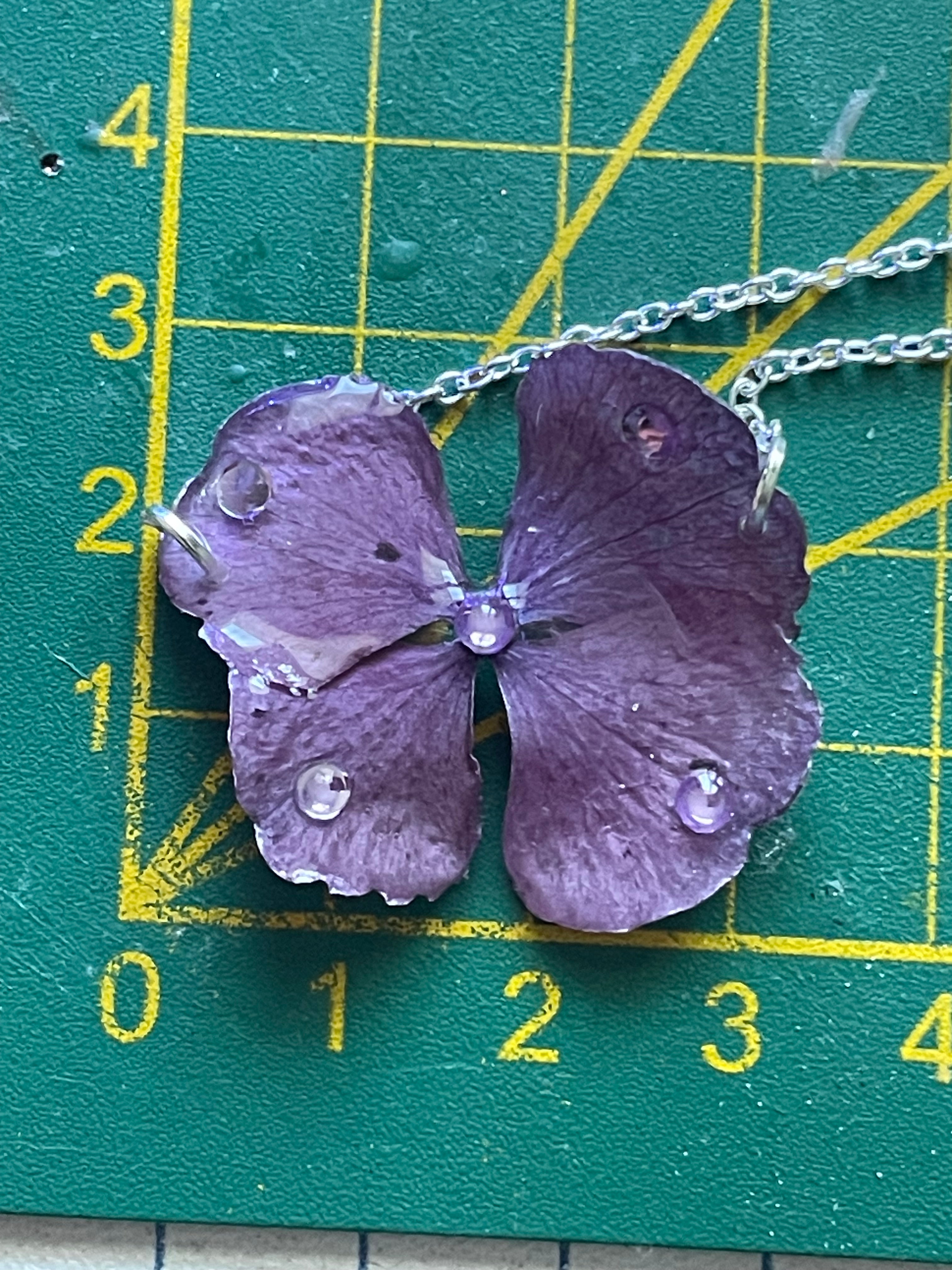Collier type choker hortensia violet - Aux fleurs de Chloé Collier type choker hortensia violet Collier Collier