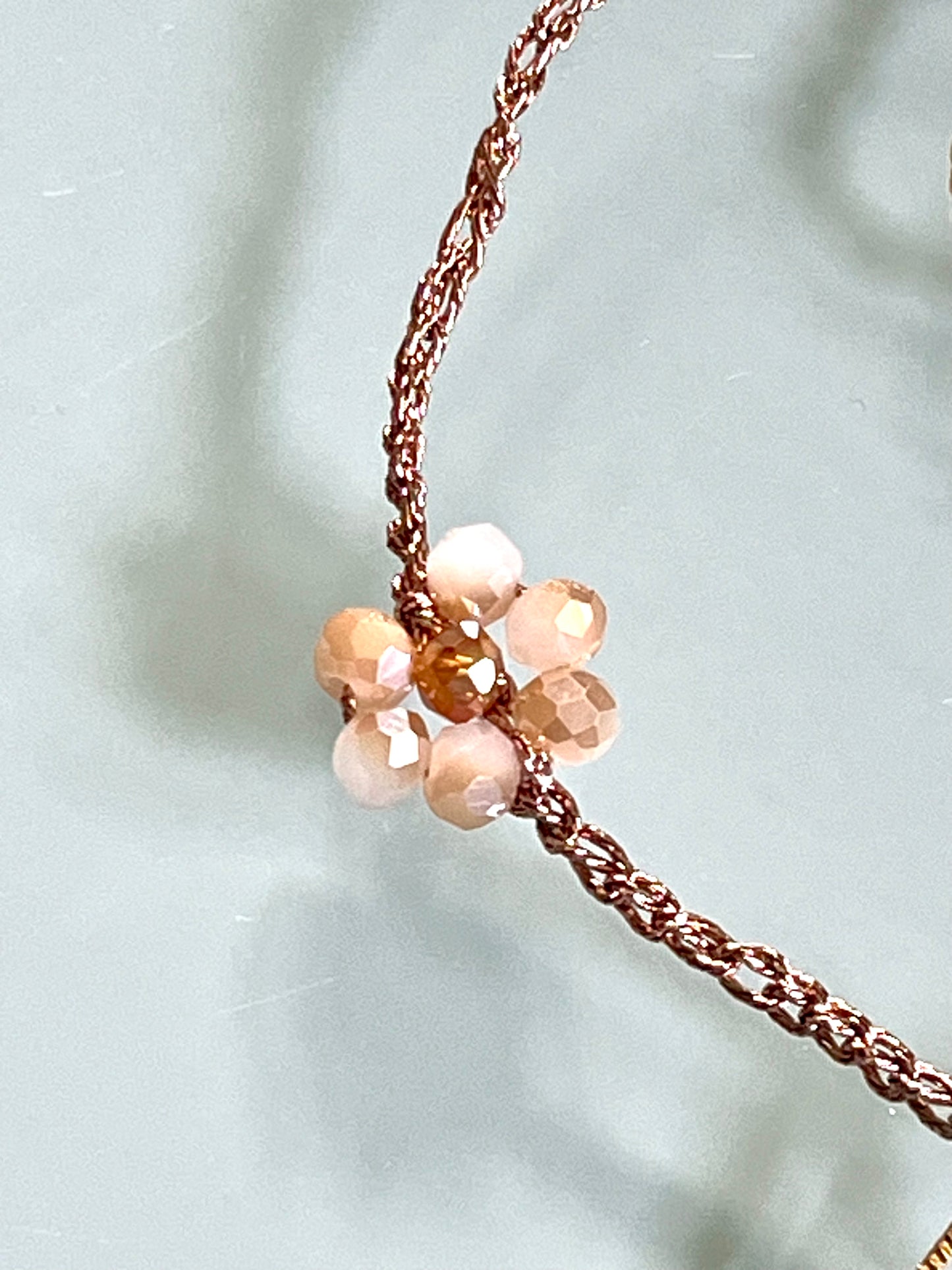 🌸 Bracelet de cheville  crocheté – Fleurs naturelles 🌸