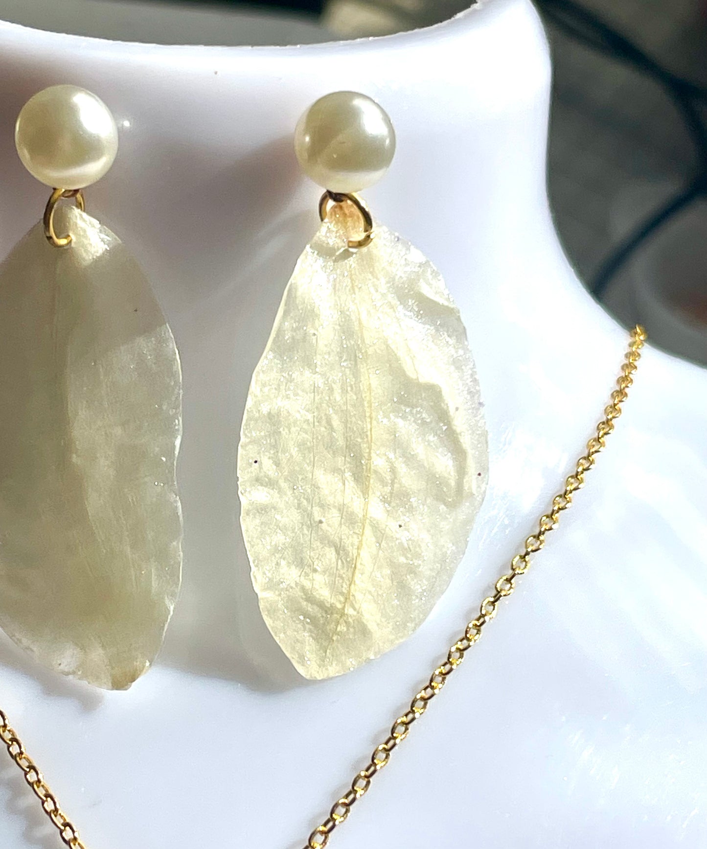 Parure bijoux pétales Orchidée blanche