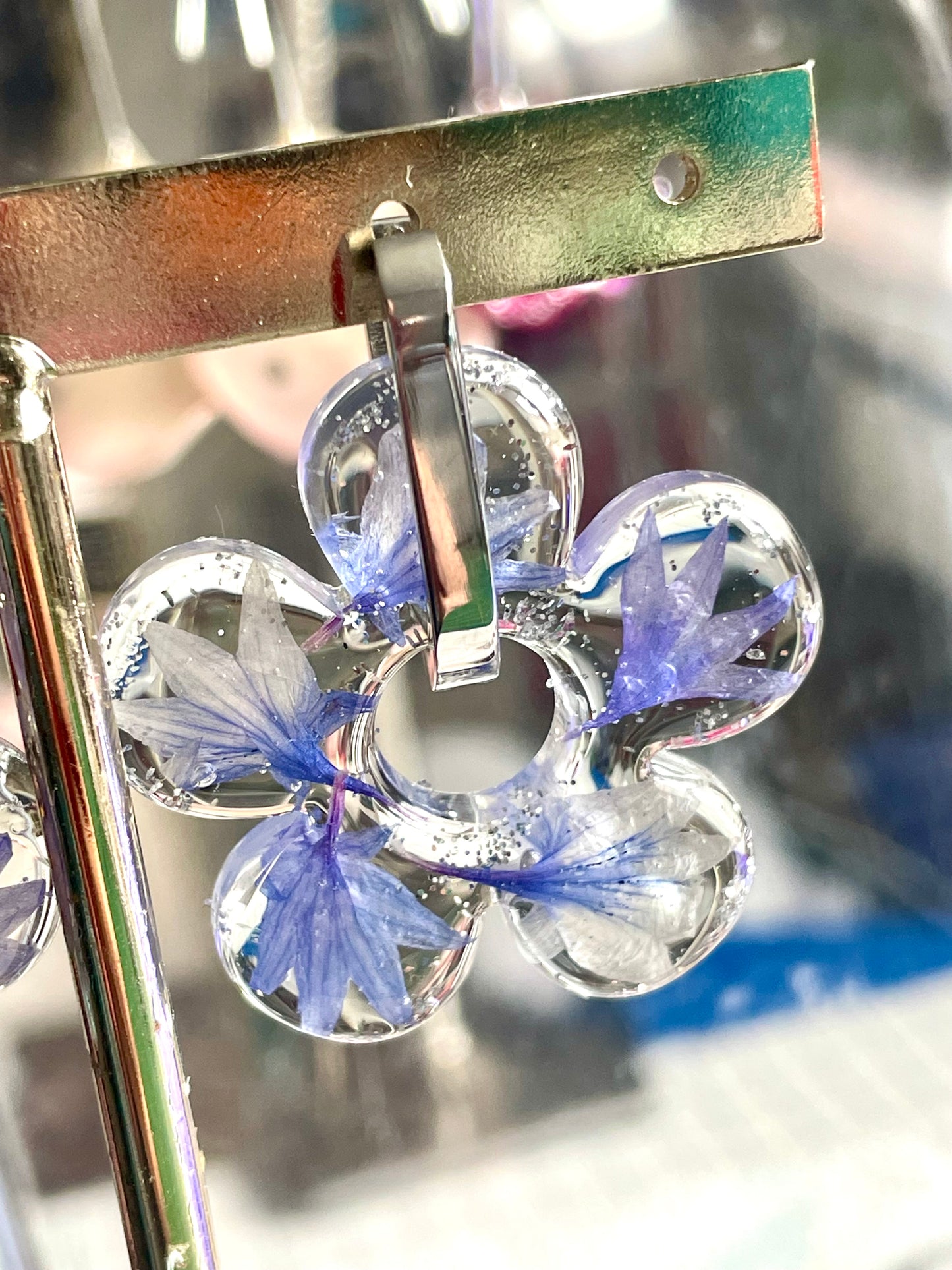 Grandes pampilles Centaurée bleue