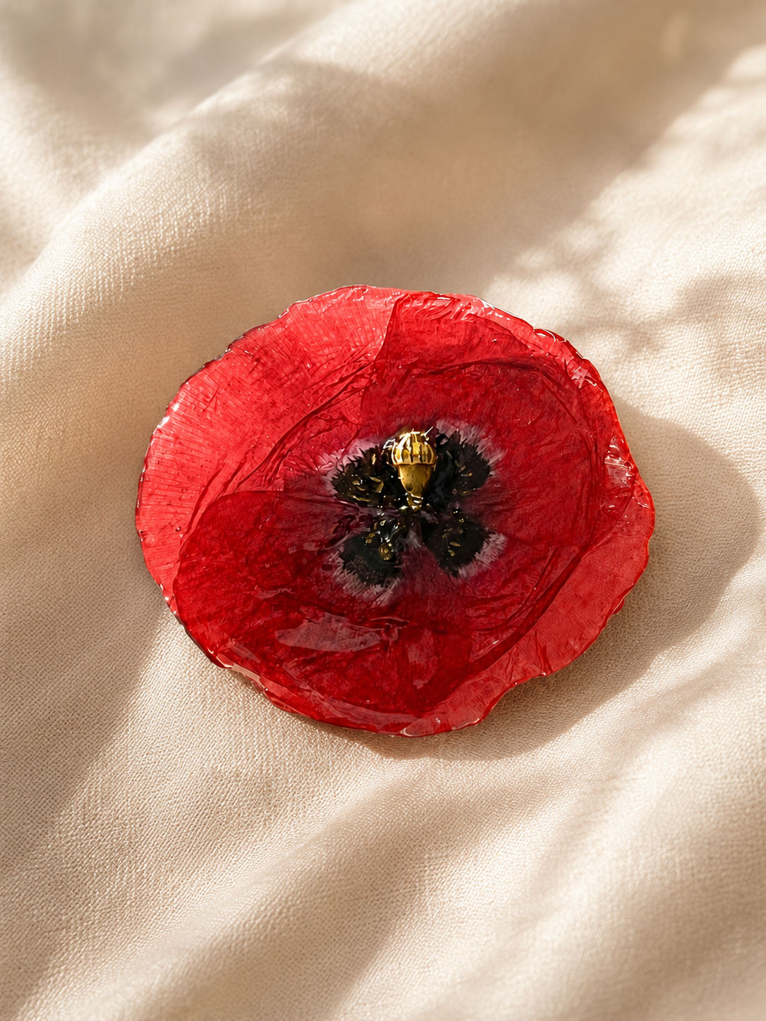 Broche Coquelicot Naturel