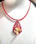 Collier fleur œillet bicolore