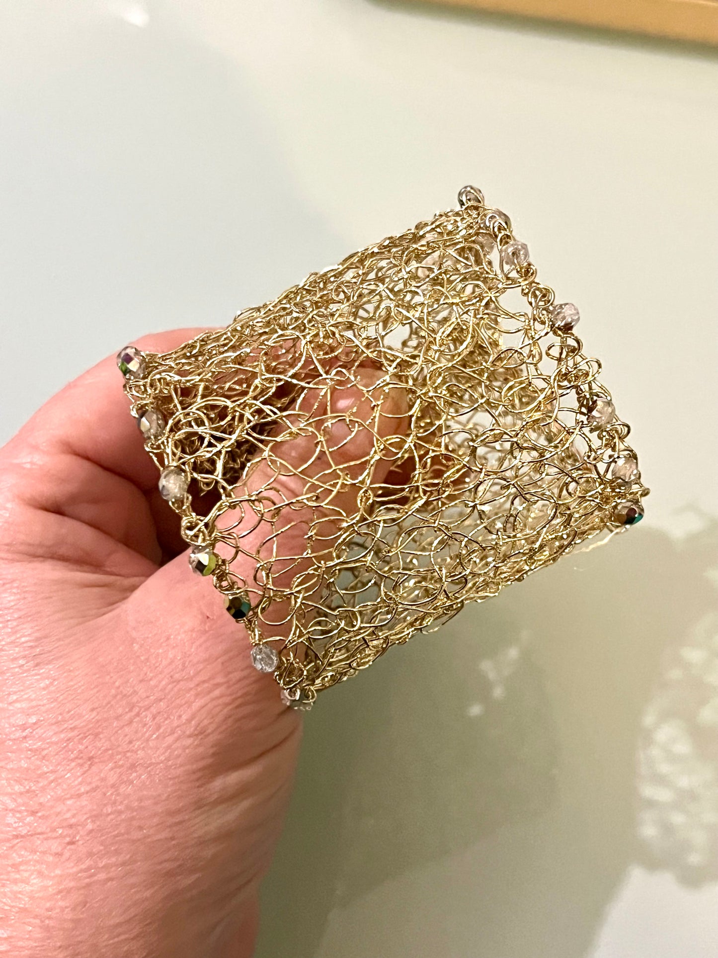 ✨ Bracelet Manchette en Crochet Métallique ✨
