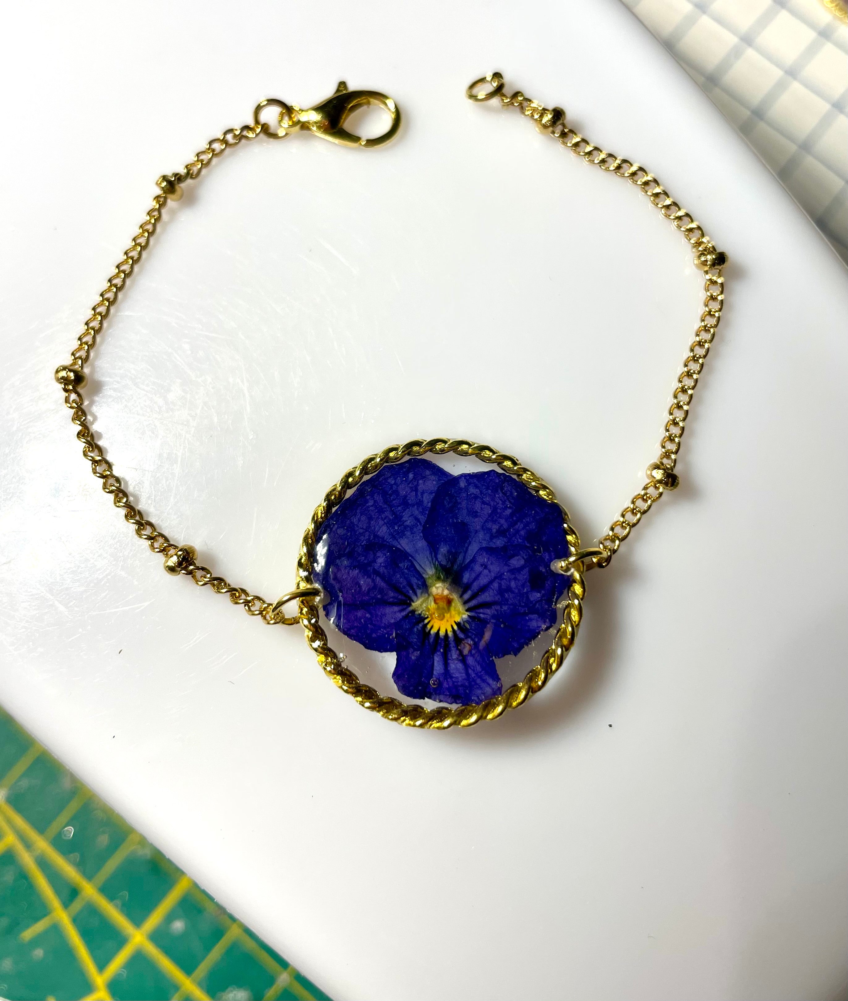 Bracelet Pensée violette - Aux fleurs de Chloé Bracelet Pensée violette Bracelet Bracelet