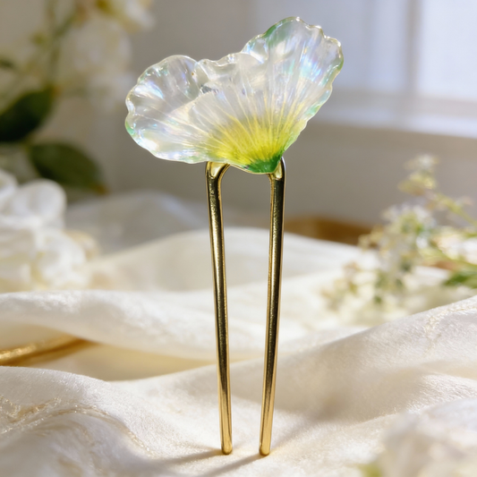 Épingle à cheveux Pétale de Rose Trémière - Aux fleurs de Chloé Épingle à cheveux Pétale de Rose Trémière Epingle à cheveux Epingle à cheveux