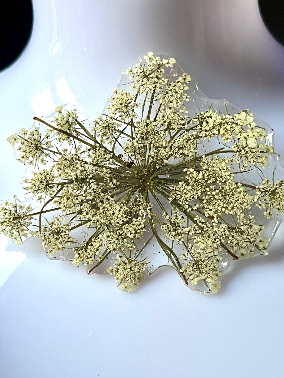 Broche Éclat des Prés - fleur naturelle Carotte sauvage
