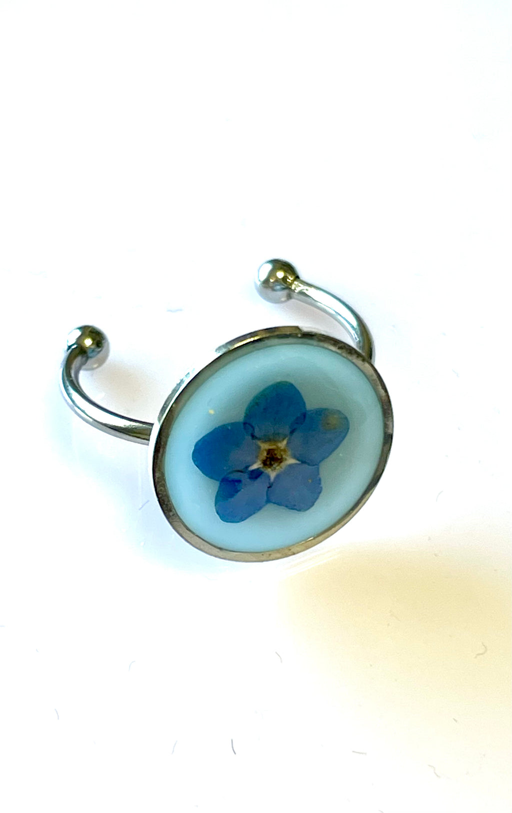 Bague argentée myosotis - Aux fleurs de Chloé Bague argentée myosotis Bague Bague