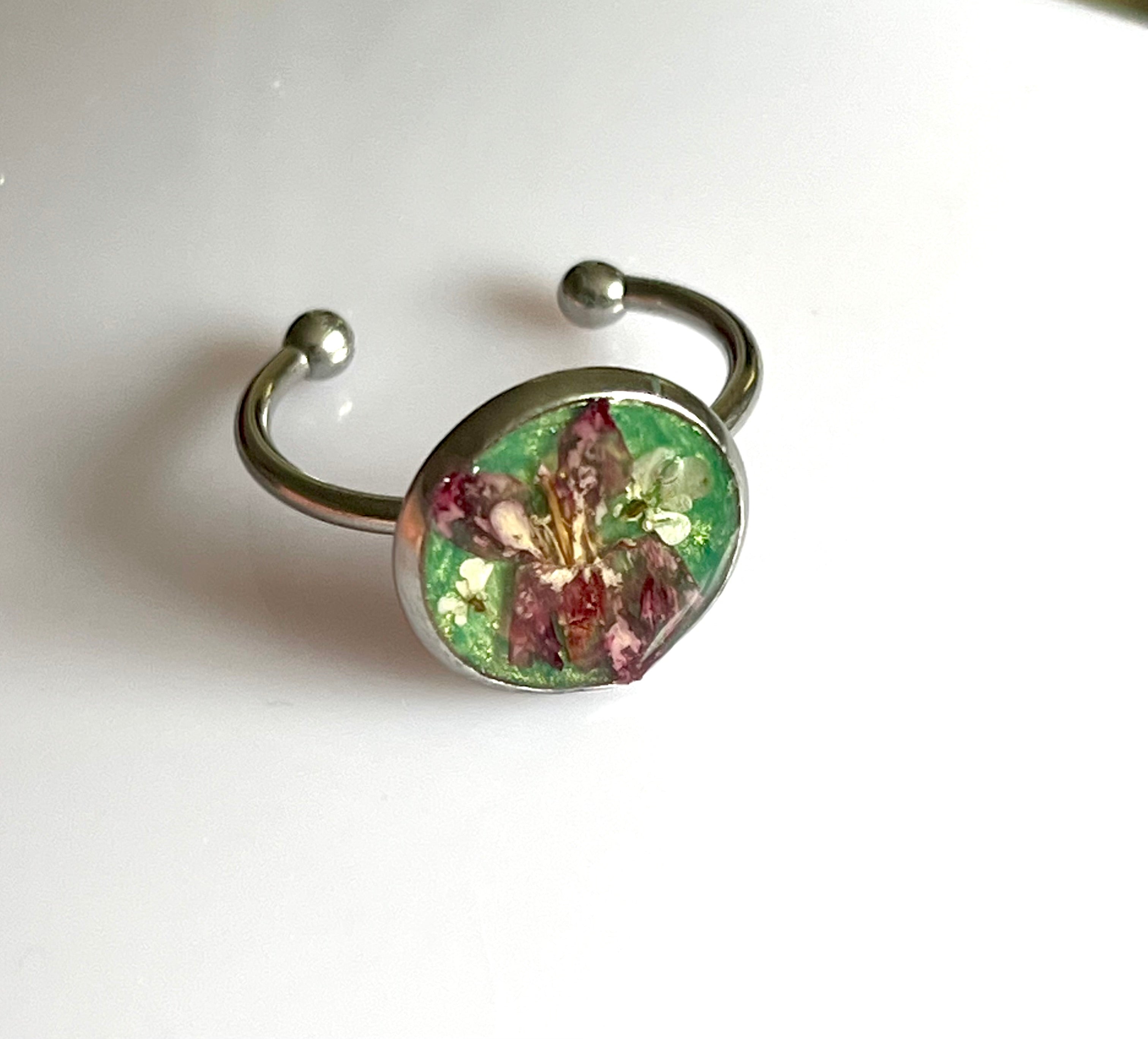 Bague fleur groseiller & carotte sauvage