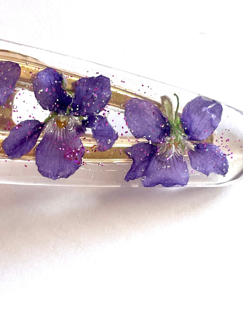 Barrette Violettes moyenne - Aux fleurs de Chloé Barrette Violettes moyenne Barrettes Barrettes