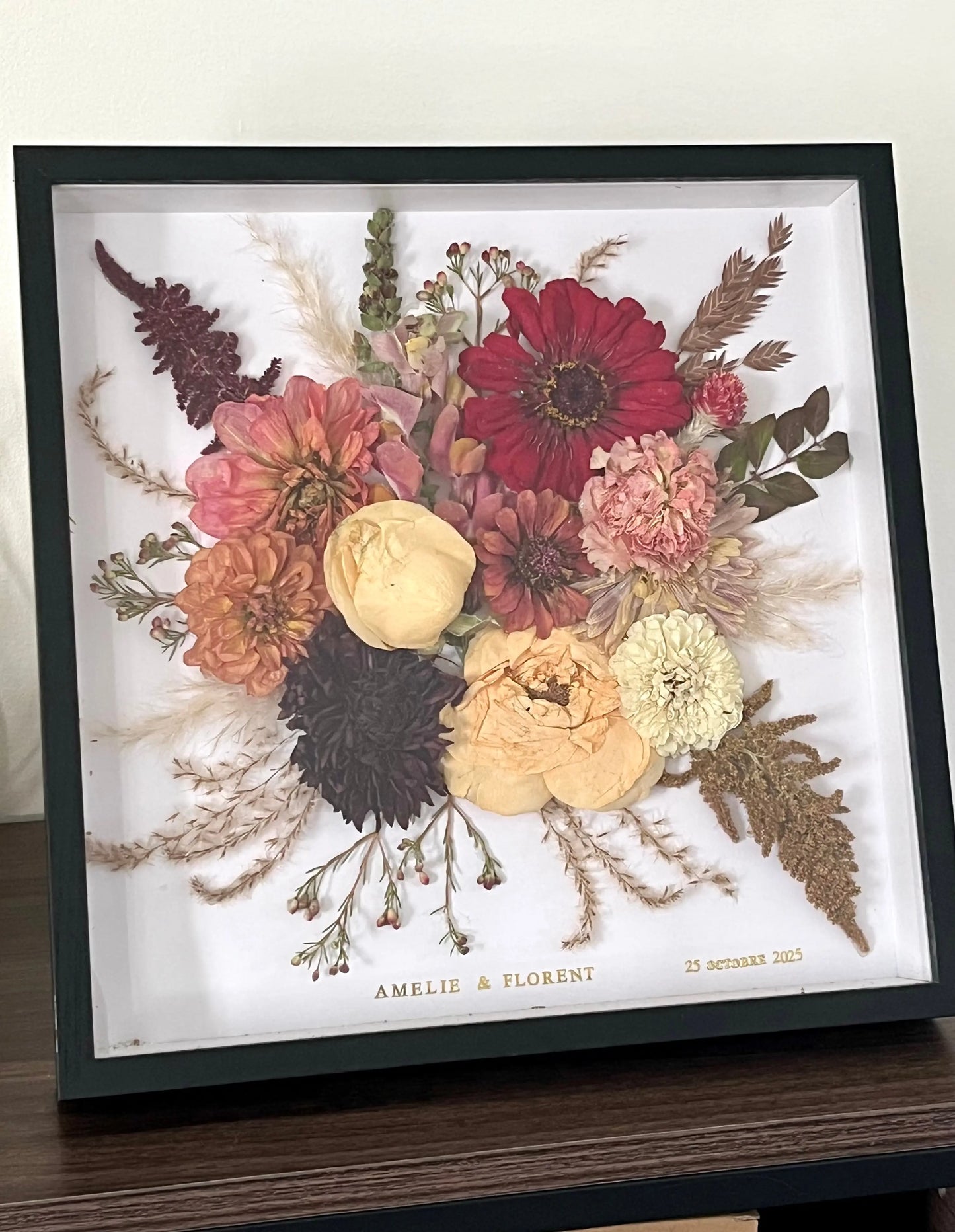 Exemple tableau herbier  en 3D Aux fleurs de Chloé