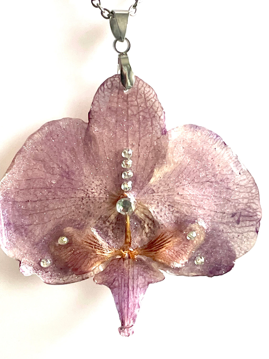 Collier Orchidée mauve Silviana - Aux fleurs de Chloé Collier Orchidée mauve Silviana Collier Collier