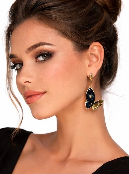 🌙 Boucles d’oreilles Papillon – Pissenlit Naturel