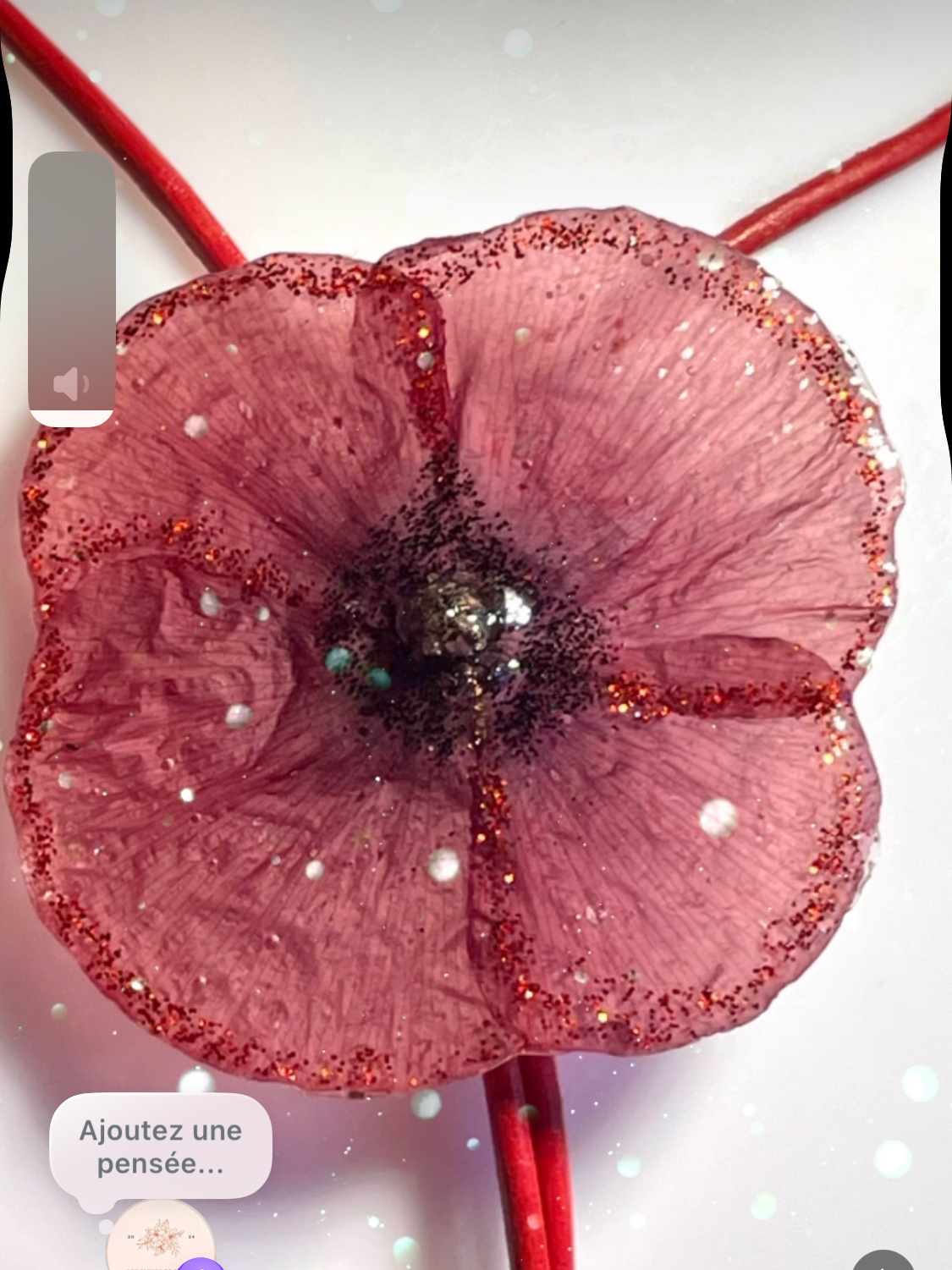 Collier cordon cuir Coquelicot