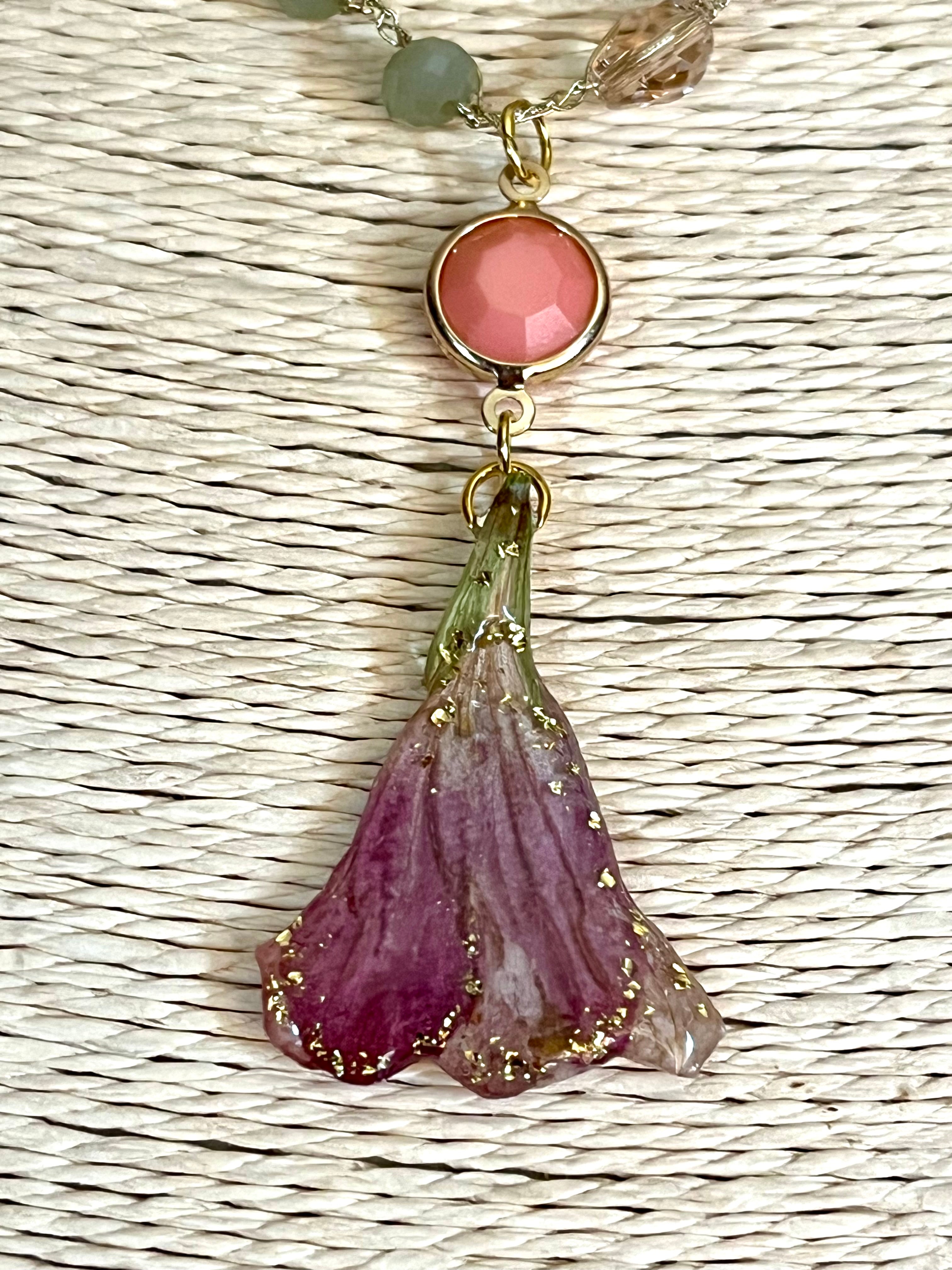 Weigela flower necklace