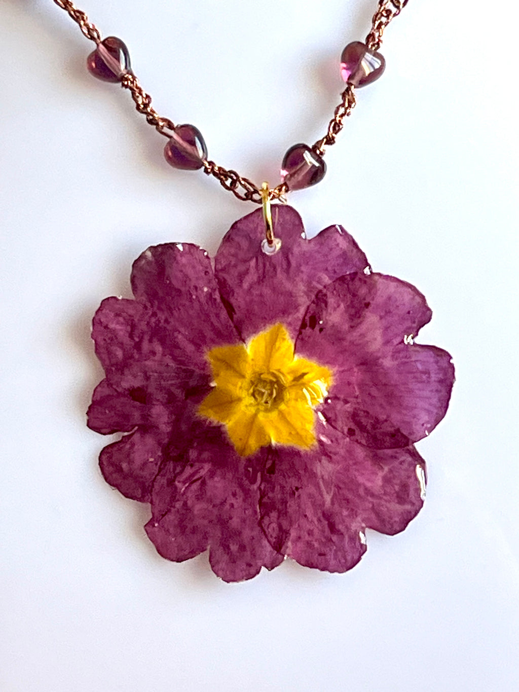 🌸 Collier “Grande Primevère” – Fleur naturelle