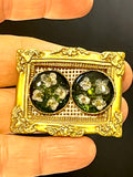 Boucles d’oreilles Fleurs de Spirée sur cadre | Bijoux artisanaux