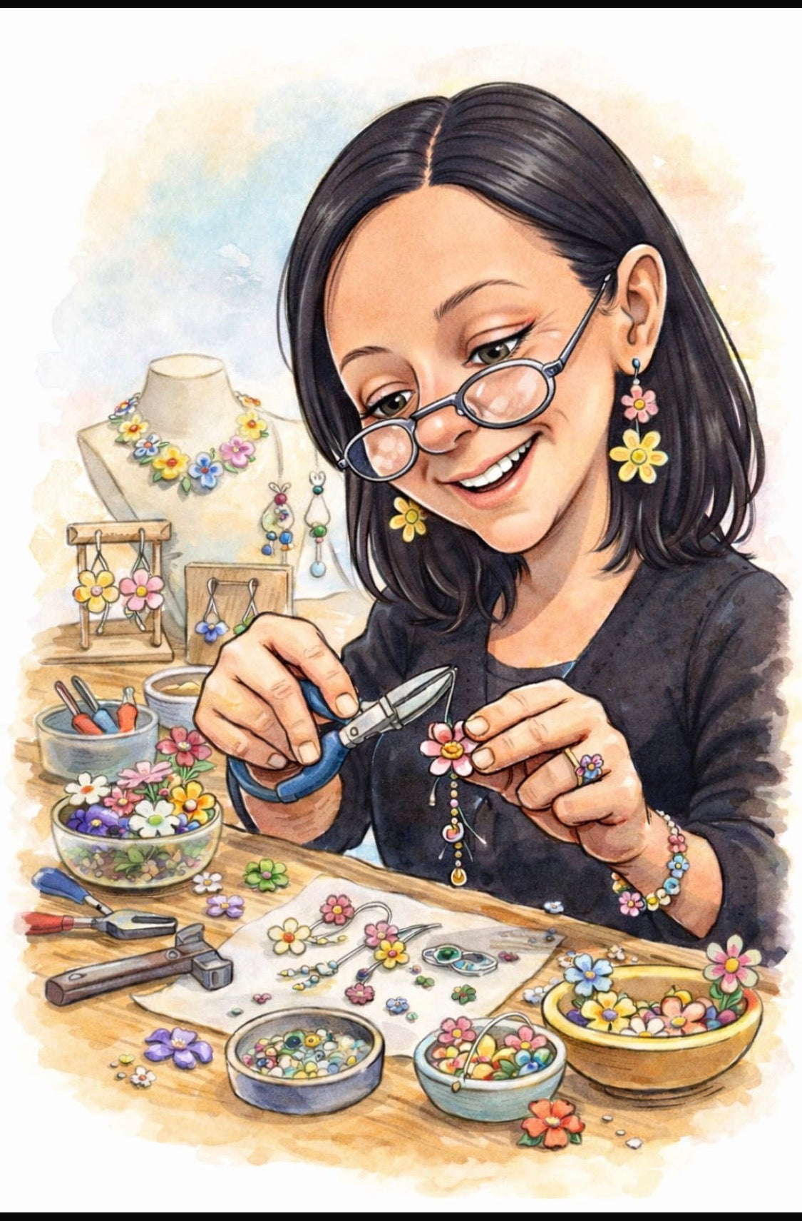 Carte artisanale – Empreintes florales de Giroflées