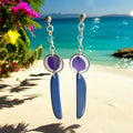 Boucles d’oreilles ivoire végétal bleu et pétale de pied d’alouette - Aux fleurs de Chloé Boucles d’oreilles ivoire végétal bleu et pétale de pied d’alouette Boucles d’oreilles Boucles d’oreilles