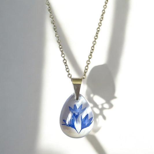 Pendentif larme de bleuet