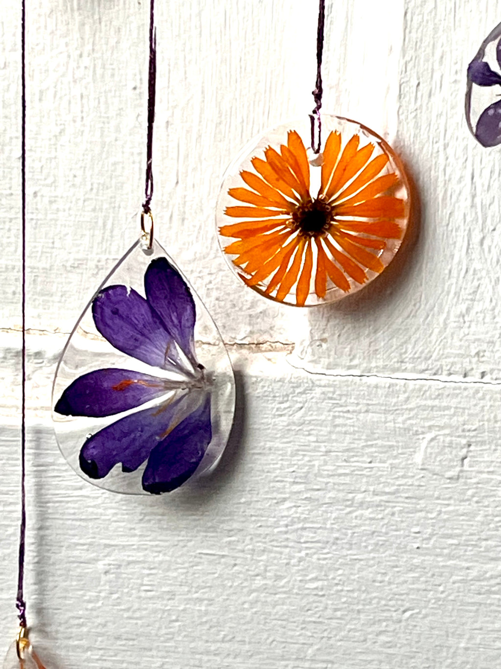 Driftwood and natural flower hanging decoration