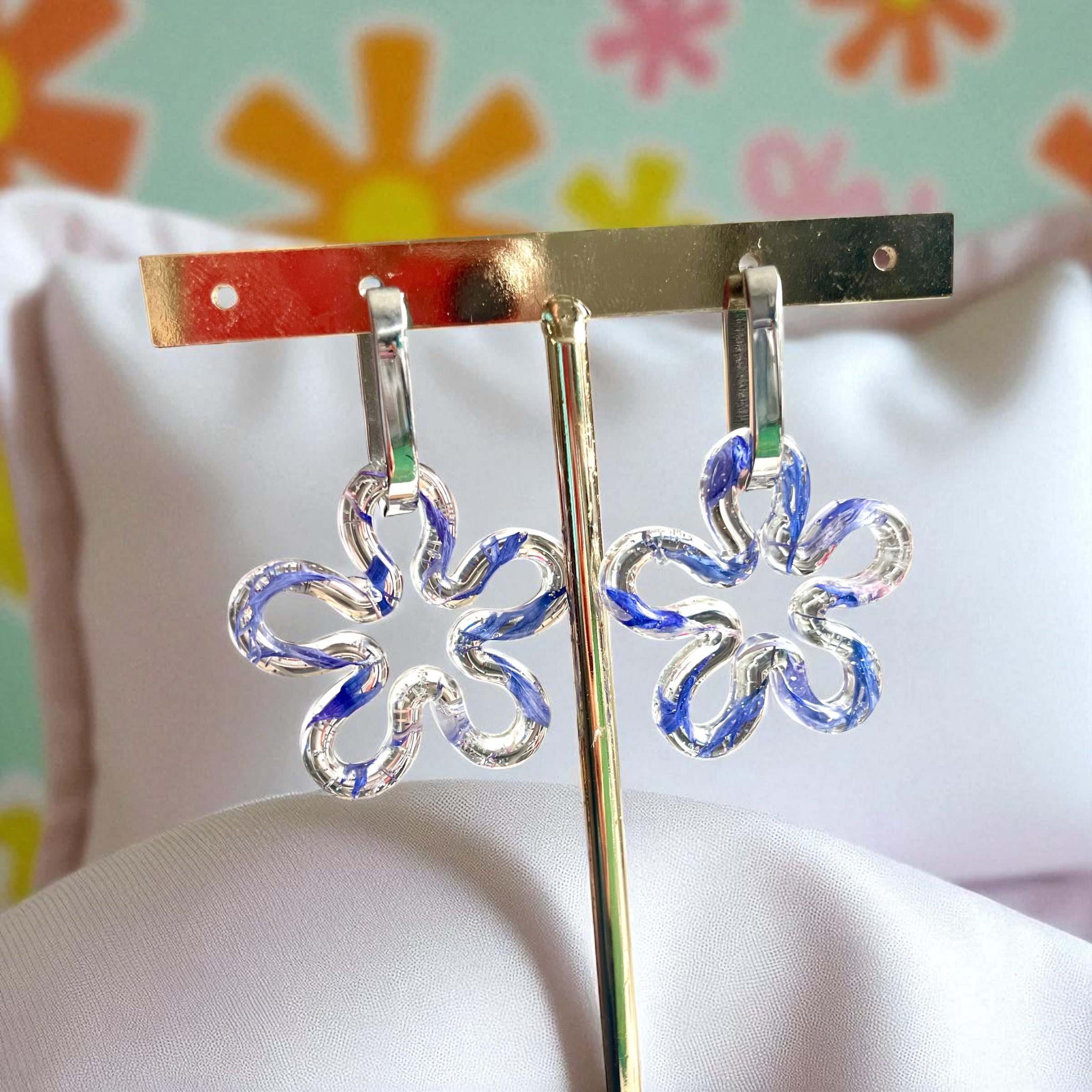 Grandes pampilles Bleuet - Aux fleurs de Chloé Grandes pampilles Bleuet Boucles d’oreilles Boucles d’oreilles