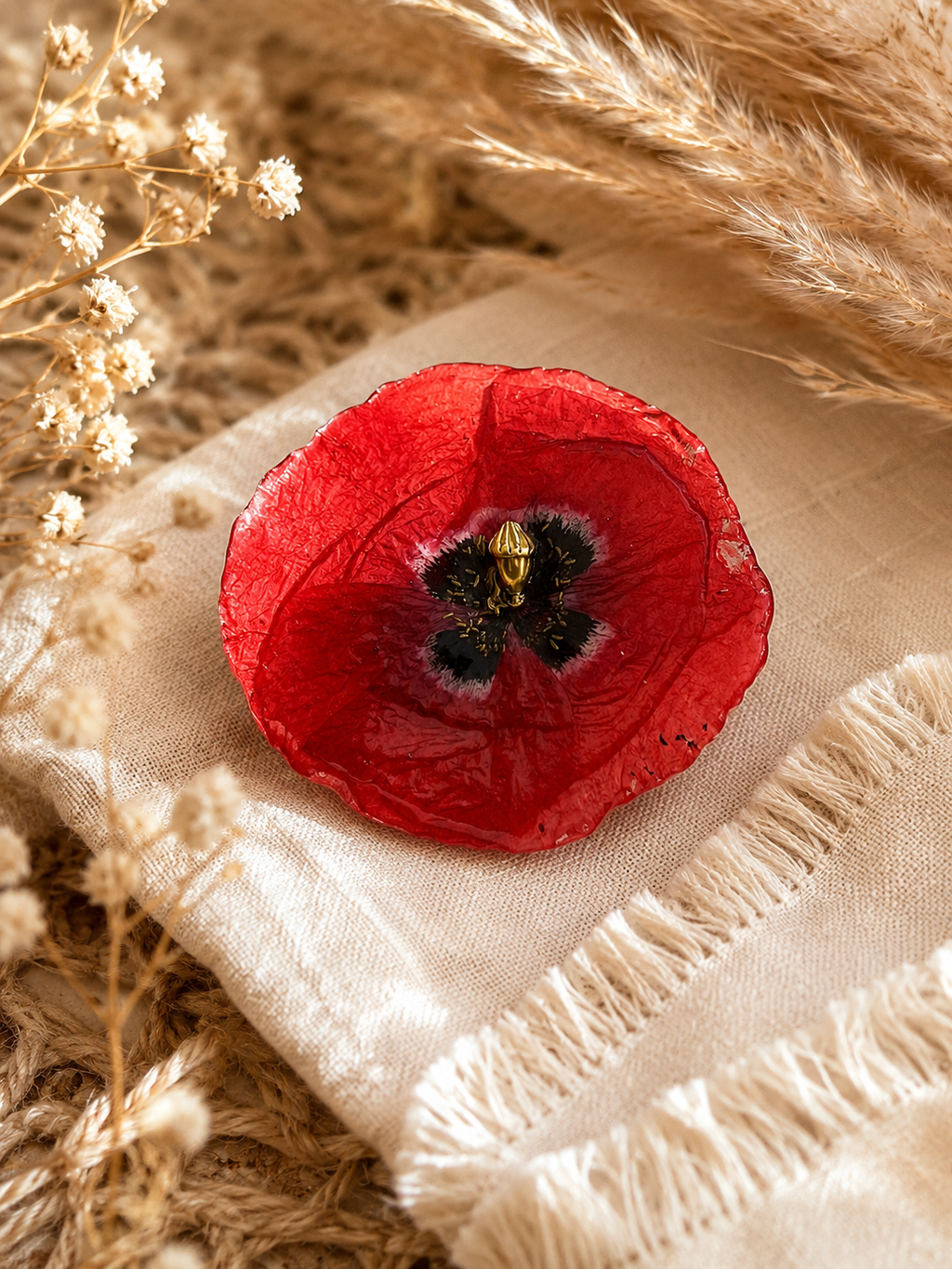 Broche Coquelicot Naturel