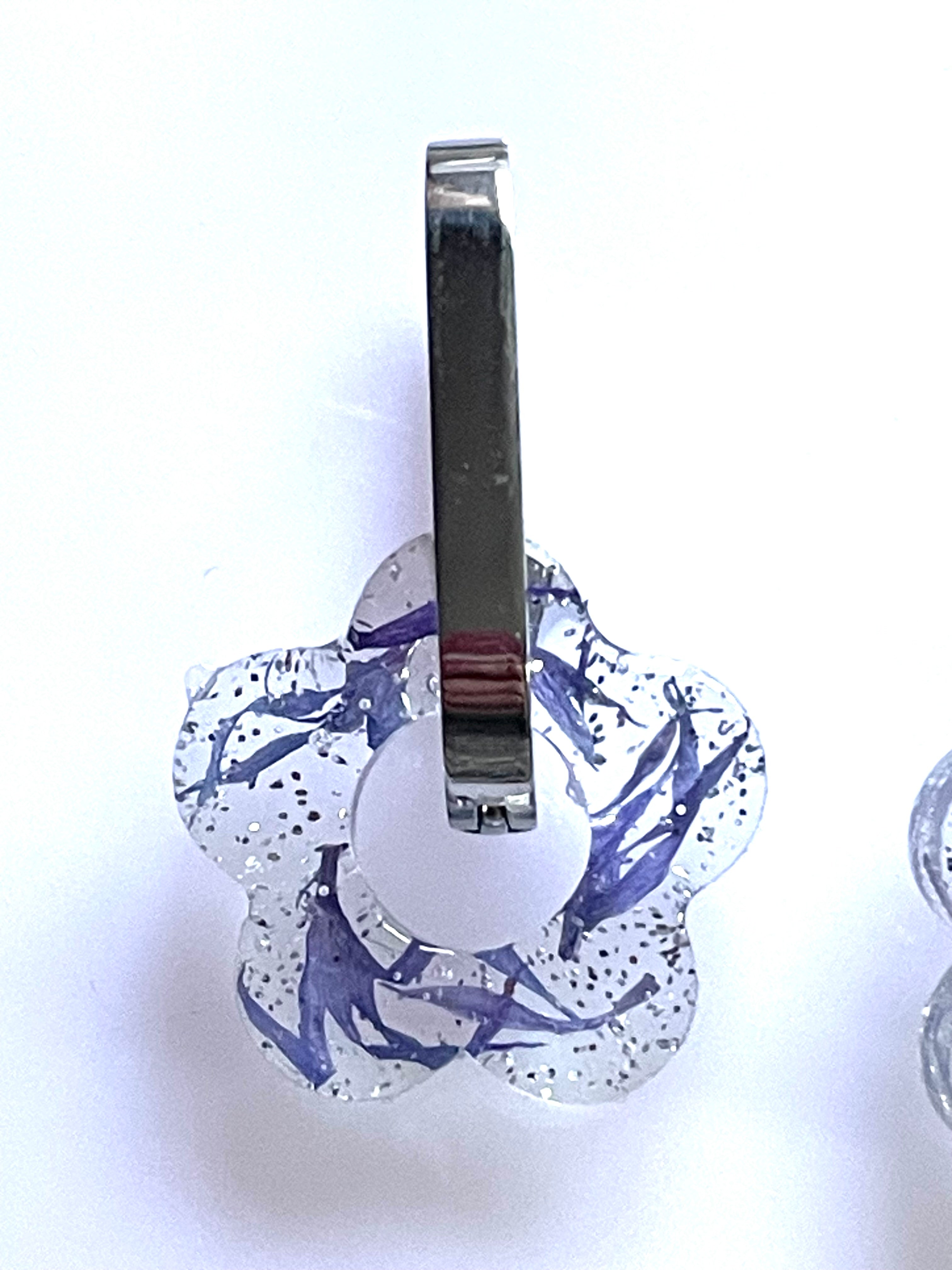 Pampilles Bleuet argentées - Aux fleurs de Chloé Pampilles Bleuet argentées Boucles d’oreilles Boucles d’oreilles