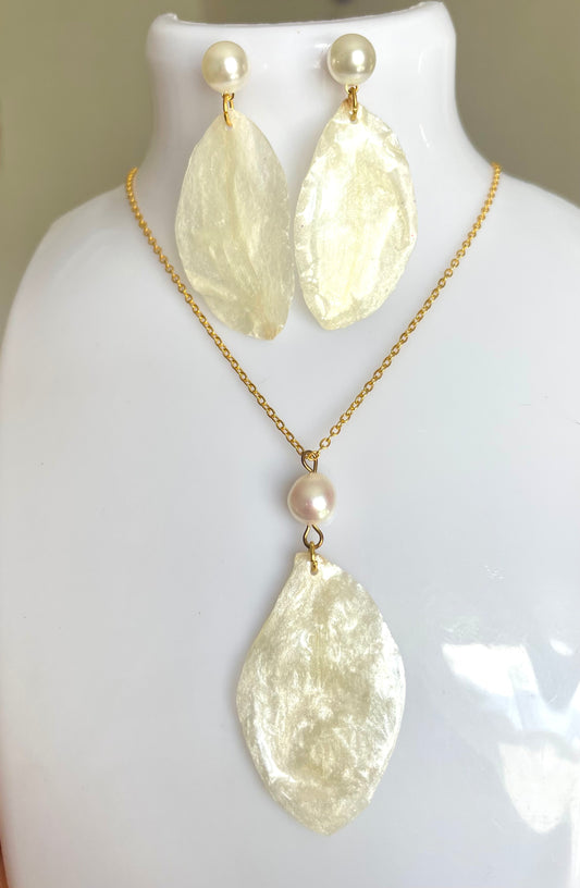 Parure bijoux pétales Orchidée blanche