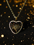 Collier cœur noir Pampa & strass - Aux fleurs de Chloé Collier cœur noir Pampa & strass Collier Collier
