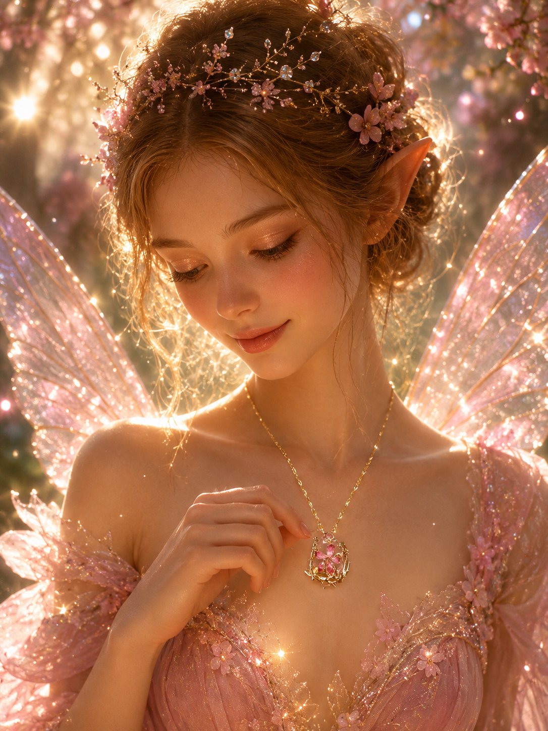 Collier “Éclat Floral” – Fleur naturelle de Groseillier