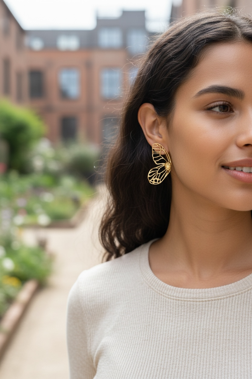 Boucles d’oreilles ailes  de papillons & carotte sauvage - Aux fleurs de Chloé Boucles d’oreilles ailes  de papillons & carotte sauvage Boucles d’oreilles Boucles d’oreilles