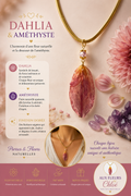 Collier Dahlia avec pétale naturel et améthyste