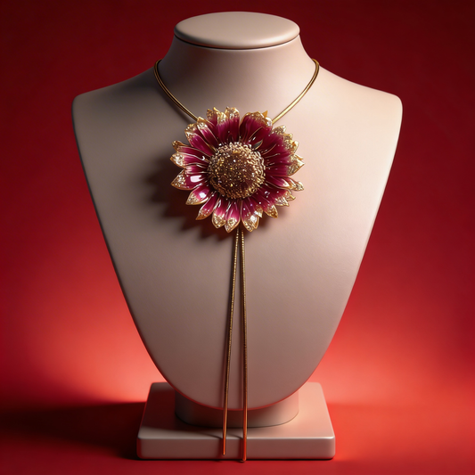 Collier ajustable fleur de Gerbera