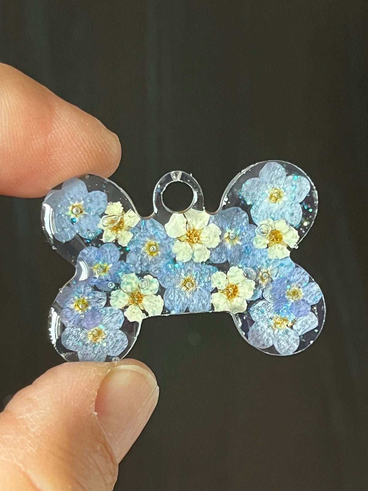 Médaille Chien en Fleurs naturelles