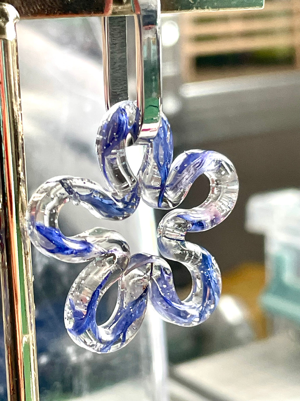 Grandes pampilles Bleuet - Aux fleurs de Chloé Grandes pampilles Bleuet Boucles d’oreilles Boucles d’oreilles