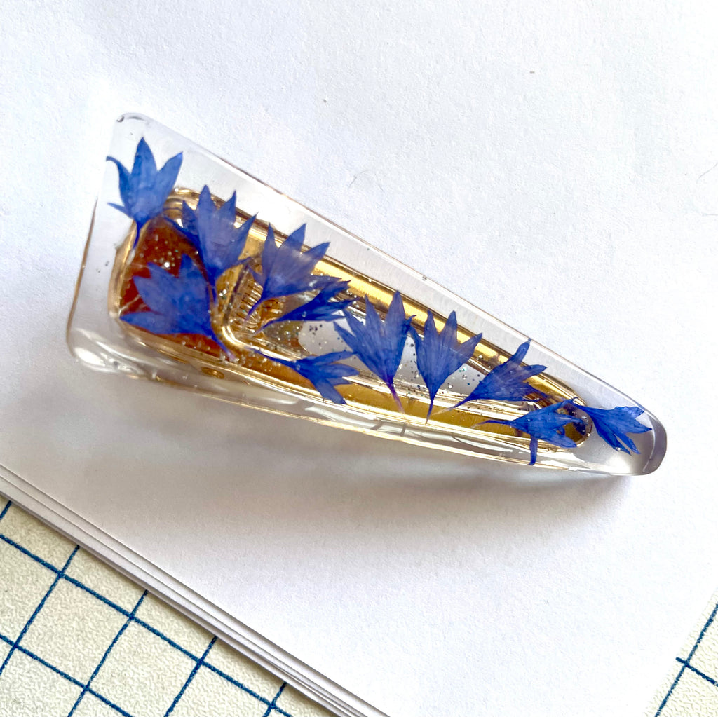 Barrette Bleuet - Aux fleurs de Chloé Barrette Bleuet Barrettes Barrettes