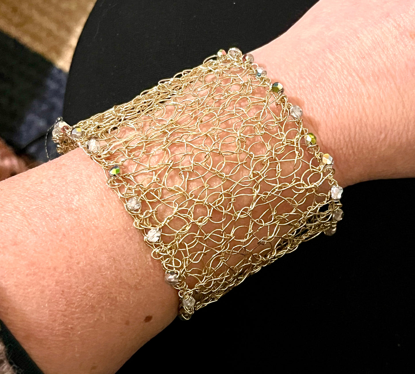 ✨ Bracelet Manchette en Crochet Métallique ✨