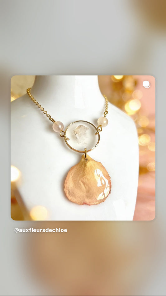 Collier Quartz Rose & Rose