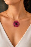 Collier tour de cou Coquelicot