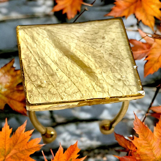 Bague pétale de fleur Orchidée jaune