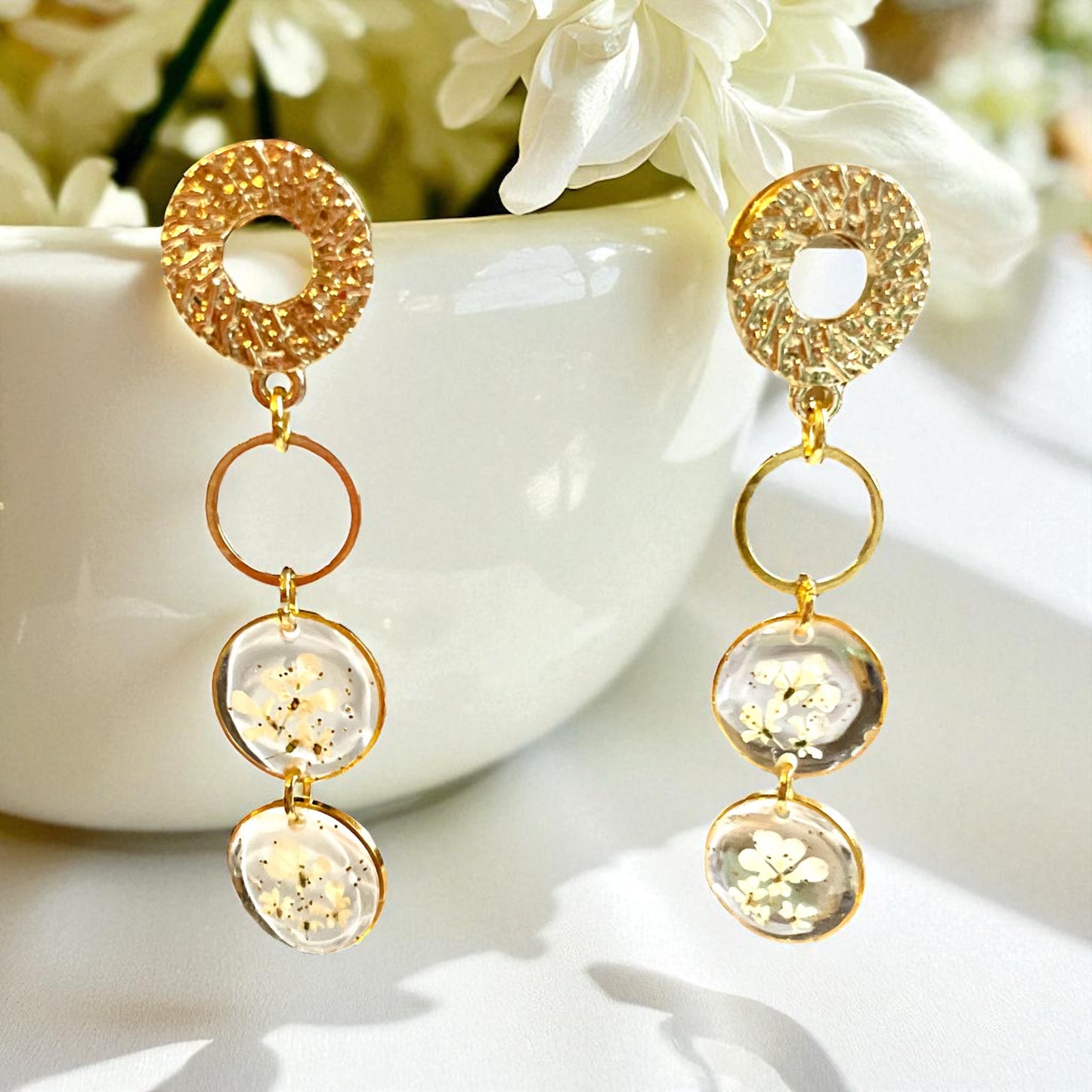 Parure bijoux Fleurs de carotte sauvage