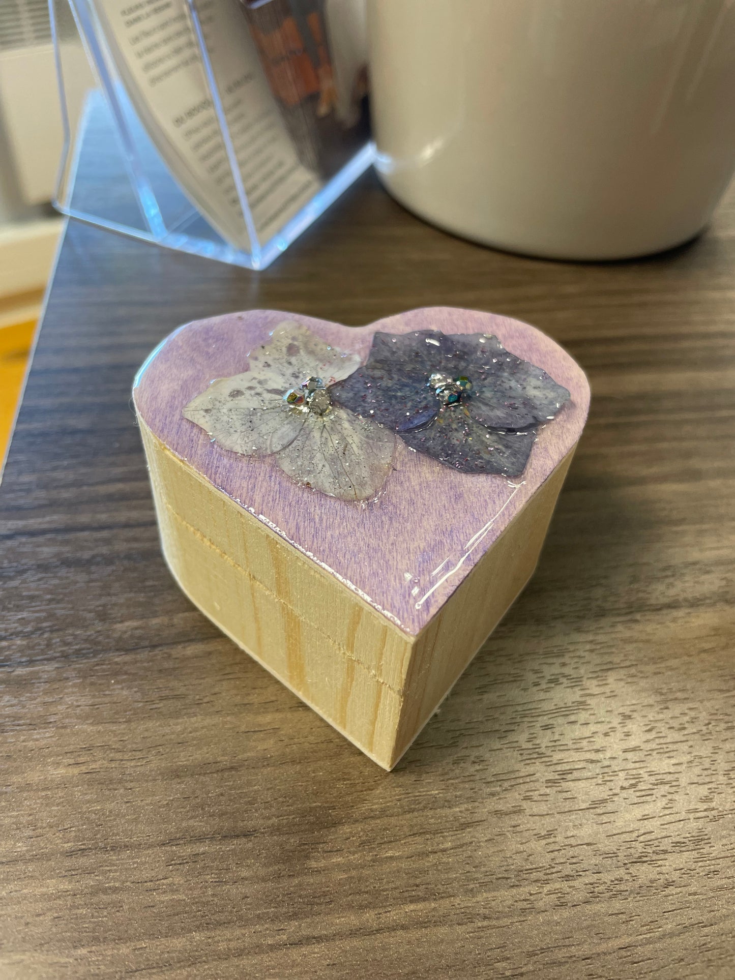 Boîte à bijoux cœur Hortensias