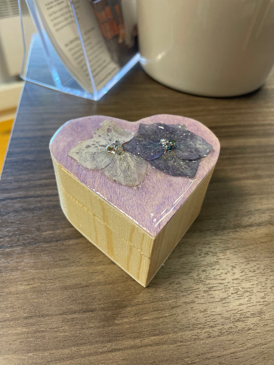 Boîte à bijoux cœur Hortensias