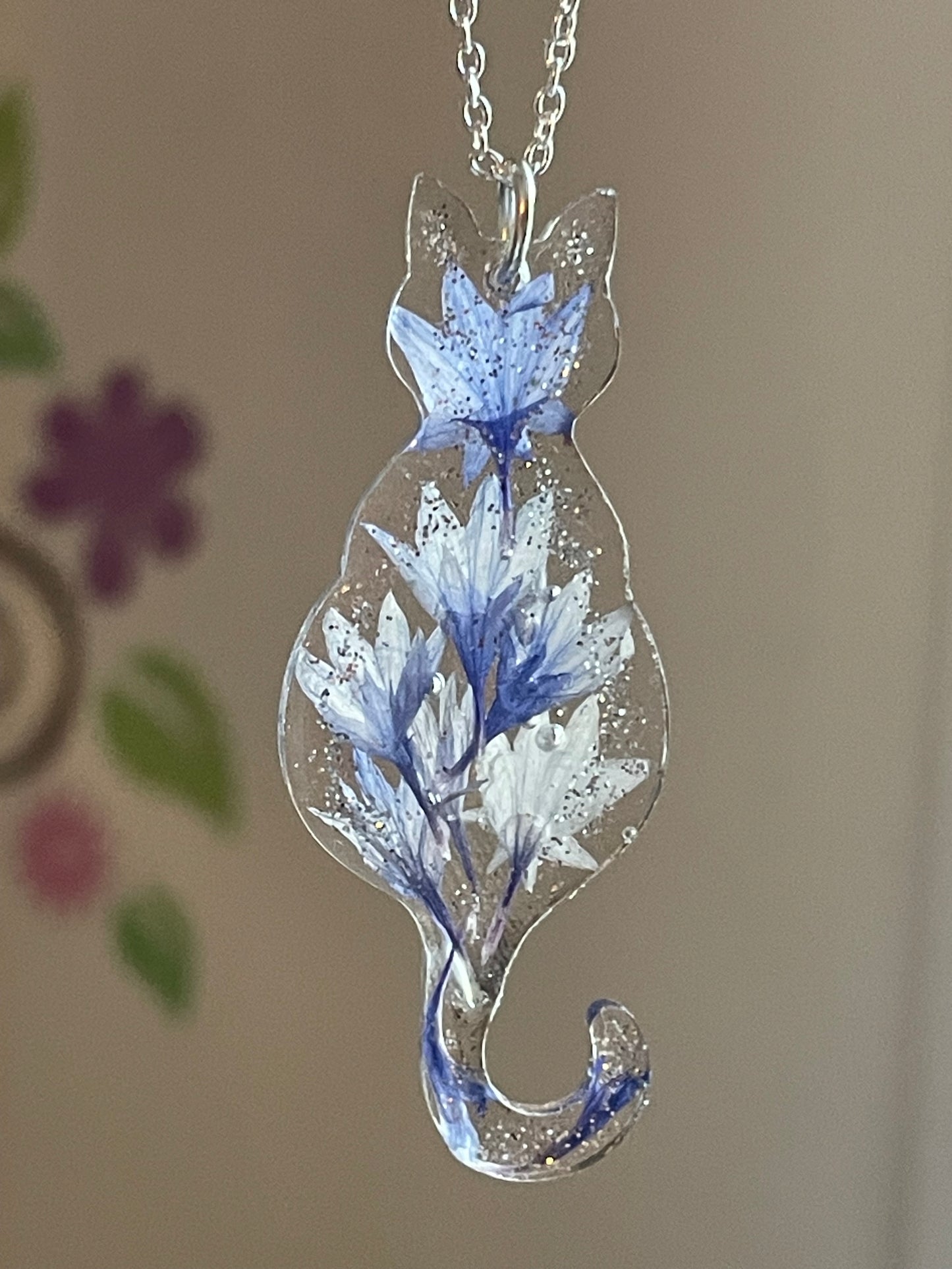 Collier Chat Pétales de Centaurée
