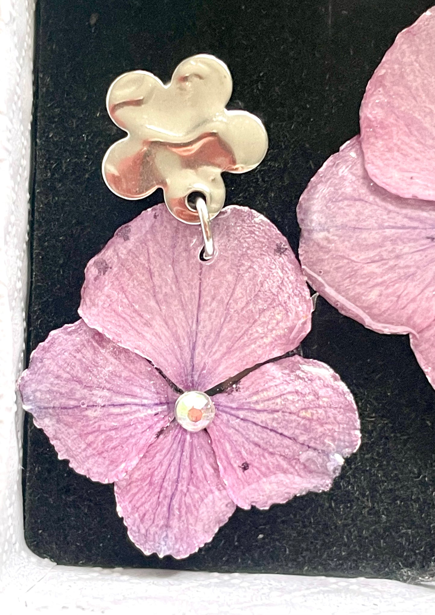 Parure bijoux Hortensia rose