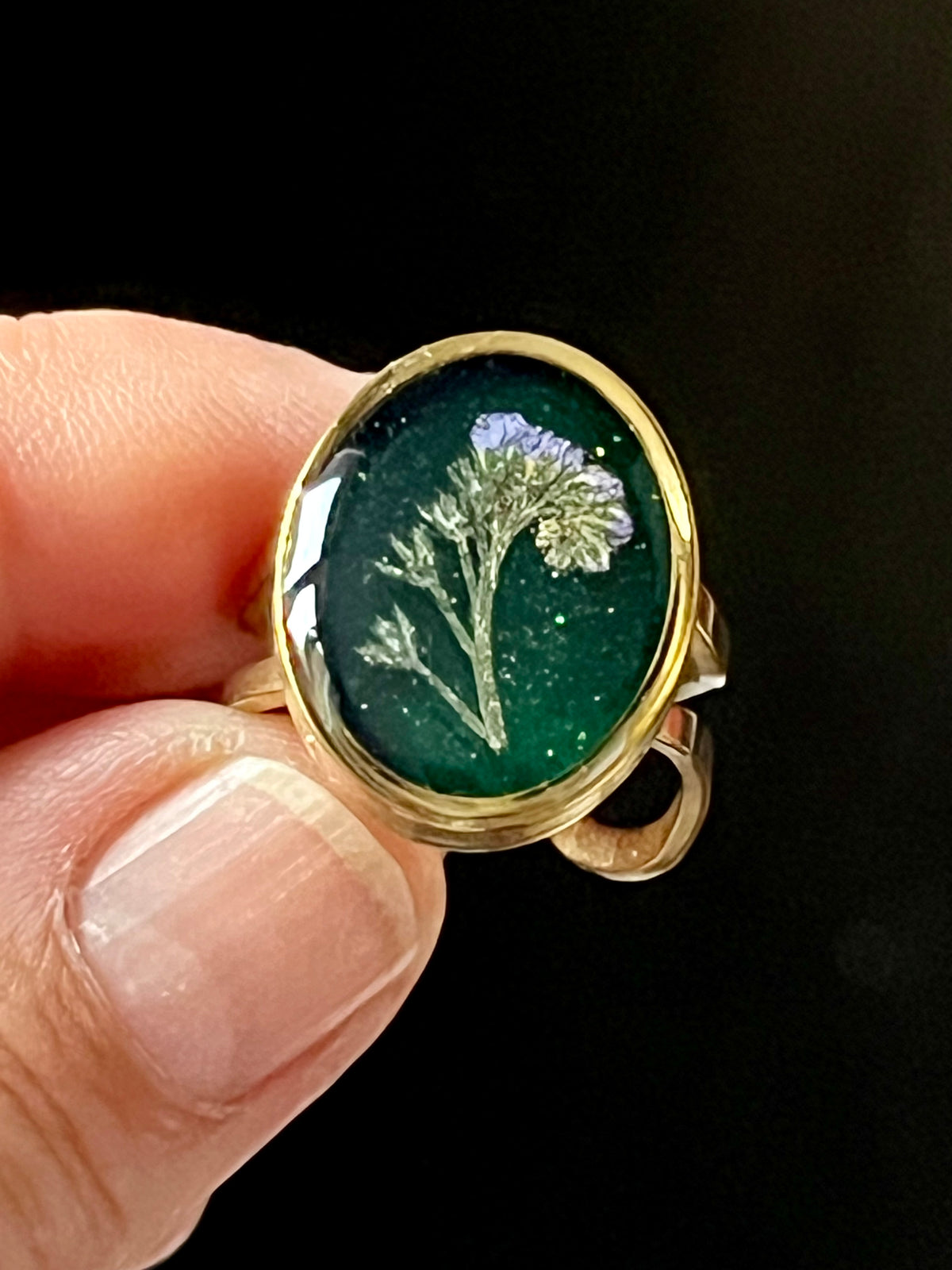 Bague Éclat de Myosotis Fleur naturelle