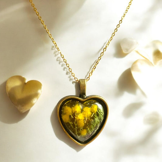 Pendentif cœur de Bronze Mimosa