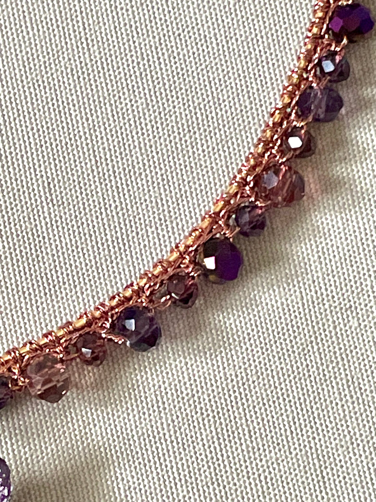 Collier choker Clématite & perles de verre