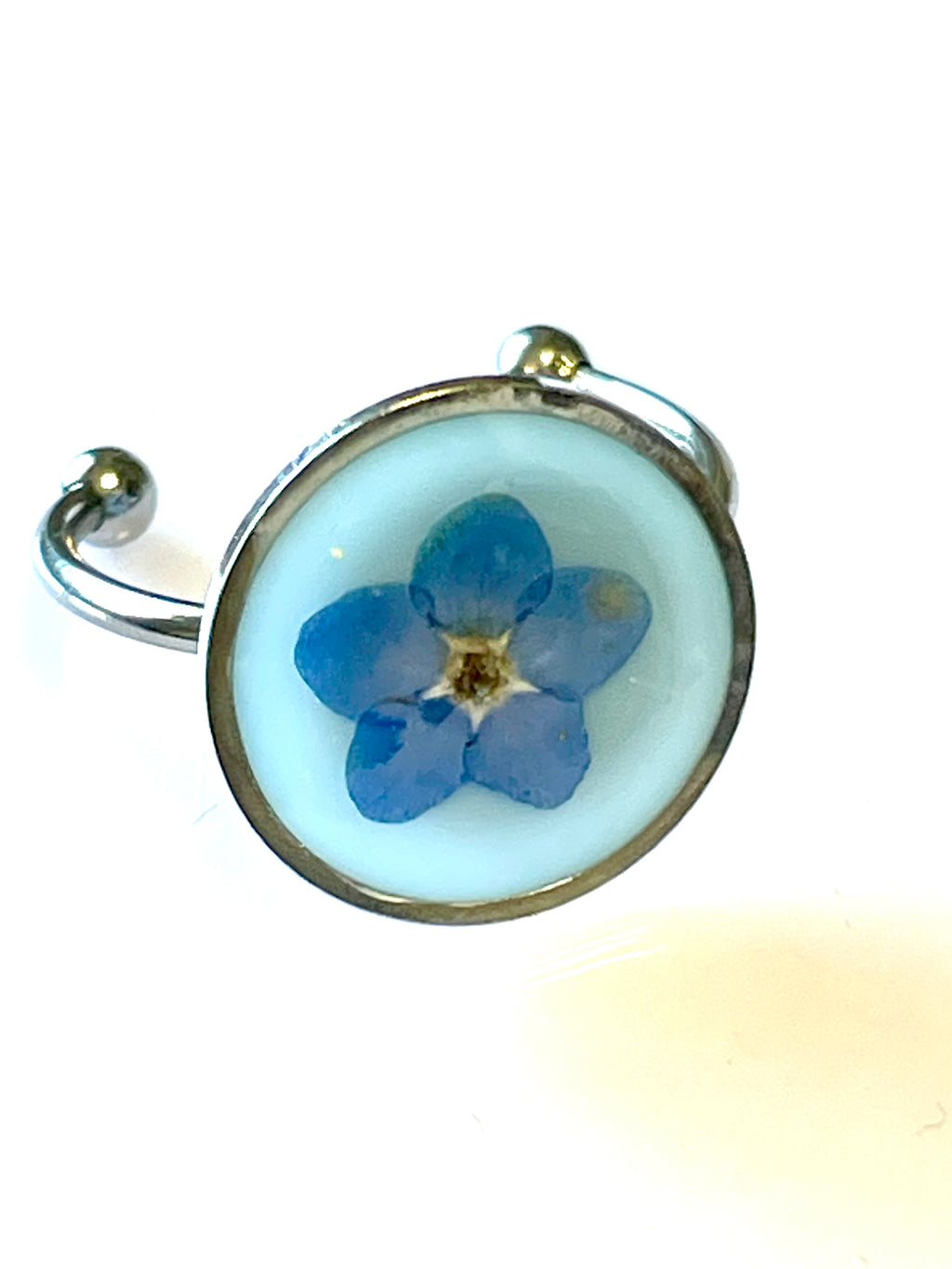 Bague argentée myosotis - Aux fleurs de Chloé Bague argentée myosotis Bague Bague